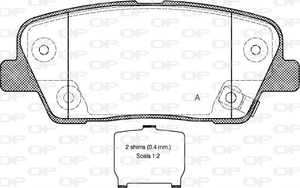 Open Parts BPA1274.02 - Brake Pad Set, disc brake autospares.lv
