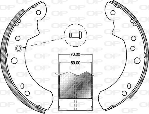 Open Parts BSA2051.00 - Brake Shoe Set autospares.lv