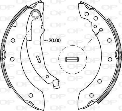 Open Parts BSA2111.00 - Brake Shoe Set autospares.lv