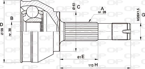 Open Parts CVJ5463.10 - Joint Kit, drive shaft autospares.lv