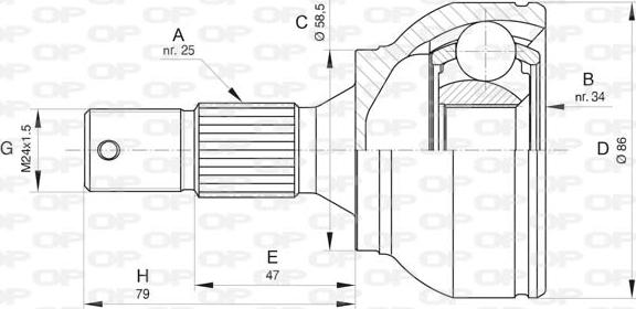 Open Parts CVJ5802.10 - Joint Kit, drive shaft autospares.lv
