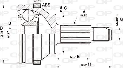 Open Parts CVJ5358.10 - Joint Kit, drive shaft autospares.lv
