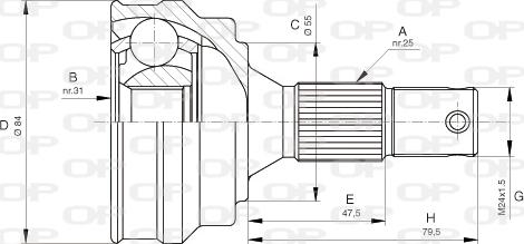 Open Parts CVJ5253.10 - Joint Kit, drive shaft autospares.lv