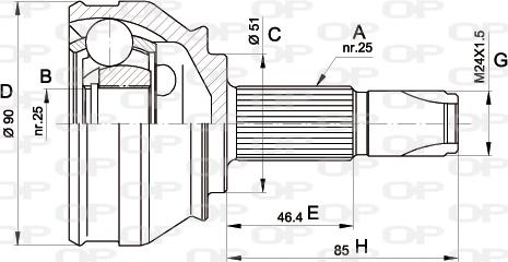 Open Parts CVJ5252.10 - Joint Kit, drive shaft autospares.lv