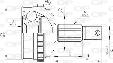 Open Parts CVJ5220.10 - Joint Kit, drive shaft autospares.lv