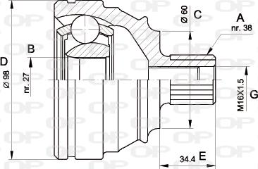 Open Parts CVJ5228.10 - Joint Kit, drive shaft autospares.lv