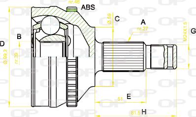 Open Parts CVJ5222.10 - Joint Kit, drive shaft autospares.lv