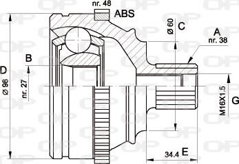 Open Parts CVJ5227.10 - Joint Kit, drive shaft autospares.lv