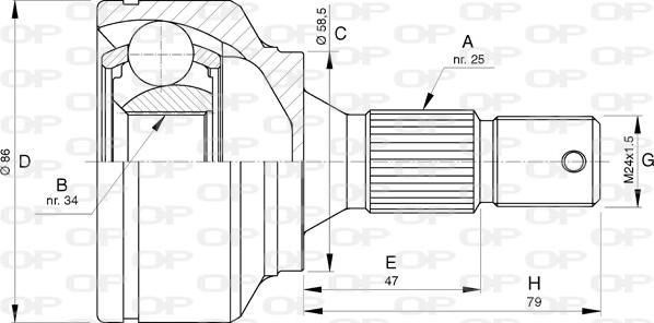 Open Parts CVJ5741.10 - Joint Kit, drive shaft autospares.lv