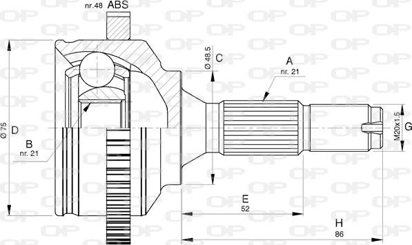 Open Parts CVJ5764.10 - Joint Kit, drive shaft autospares.lv