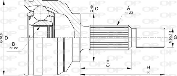 Open Parts CVJ5763.10 - Joint Kit, drive shaft autospares.lv