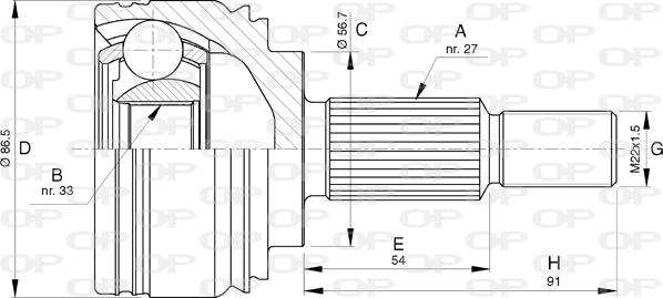 Open Parts CVJ5783.10 - Joint Kit, drive shaft autospares.lv