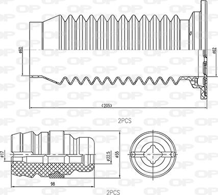 Open Parts DCK5043.04 - Dust Cover Kit, shock absorber autospares.lv