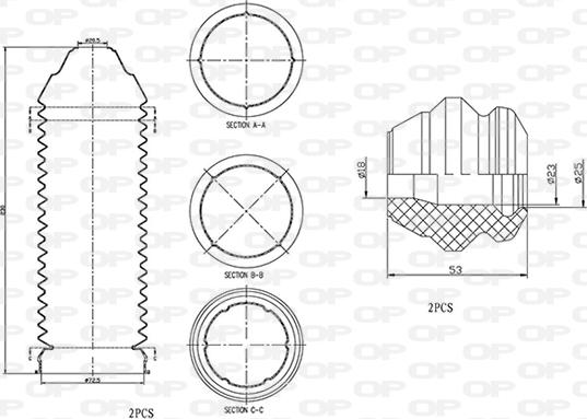 Open Parts DCK5051.04 - Dust Cover Kit, shock absorber autospares.lv