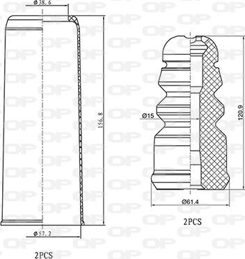 Open Parts DCK5052.04 - Dust Cover Kit, shock absorber autospares.lv