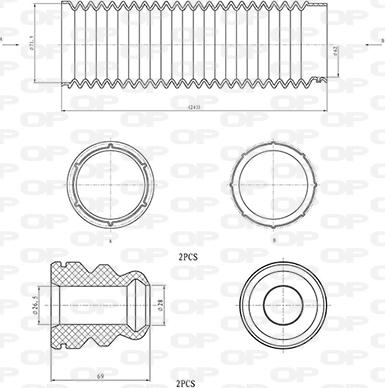 Open Parts DCK5064.04 - Dust Cover Kit, shock absorber autospares.lv