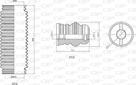 Open Parts DCK5066.04 - Dust Cover Kit, shock absorber autospares.lv