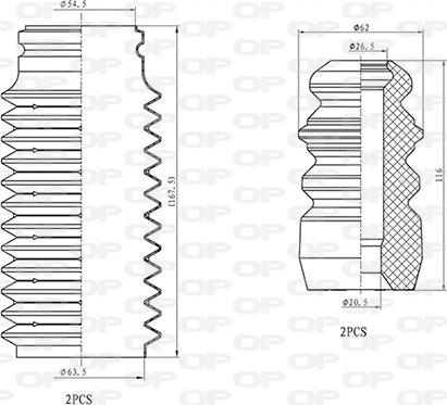 Open Parts DCK5009.04 - Dust Cover Kit, shock absorber autospares.lv