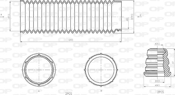 Open Parts DCK5011.04 - Dust Cover Kit, shock absorber autospares.lv