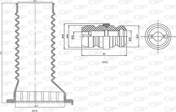 Open Parts DCK5080.04 - Dust Cover Kit, shock absorber autospares.lv