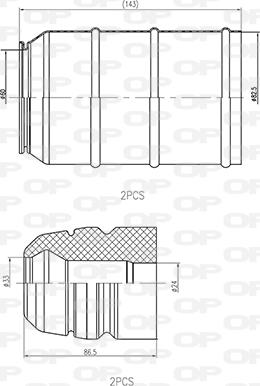 Open Parts DCK5036.04 - Dust Cover Kit, shock absorber autospares.lv