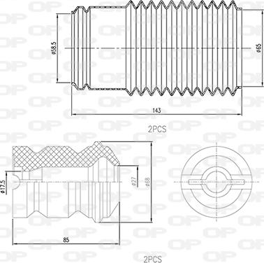 Open Parts DCK5029.04 - Dust Cover Kit, shock absorber autospares.lv