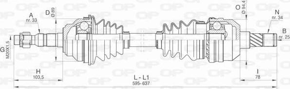 Open Parts DRS6446.00 - Drive Shaft autospares.lv