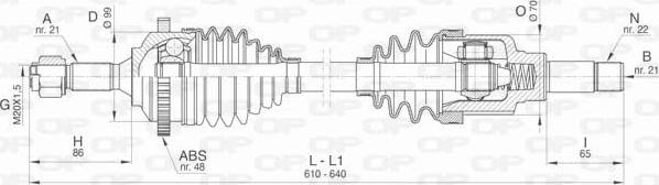 Open Parts DRS6464.00 - Drive Shaft autospares.lv