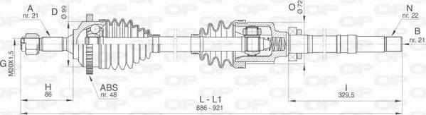 Open Parts DRS6463.00 - Drive Shaft autospares.lv