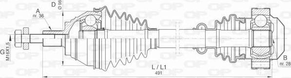 Open Parts DRS6408.00 - Drive Shaft autospares.lv