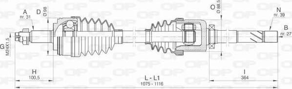 Open Parts DRS6430.00 - Drive Shaft autospares.lv