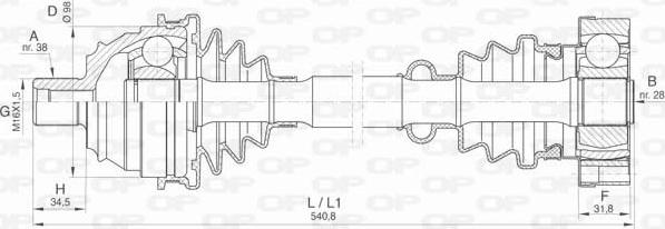 Open Parts DRS6424.00 - Drive Shaft autospares.lv