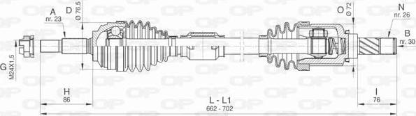 Open Parts DRS6472.00 - Drive Shaft autospares.lv