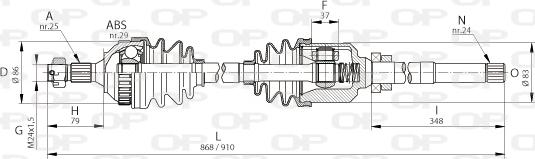 Open Parts DRS6045.00 - Drive Shaft autospares.lv