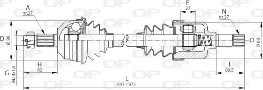 Open Parts DRS6050.00 - Drive Shaft autospares.lv