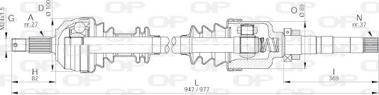 Open Parts DRS6051.00 - Drive Shaft autospares.lv