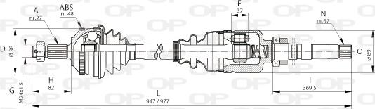 Open Parts DRS6053.00 - Drive Shaft autospares.lv