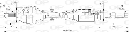 Open Parts DRS6057.00 - Drive Shaft autospares.lv