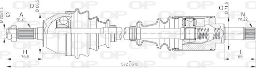 Open Parts DRS6006.00 - Drive Shaft autospares.lv