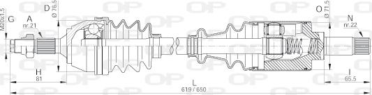 Open Parts DRS6000.00 - Drive Shaft autospares.lv