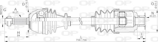 Open Parts DRS6015.00 - Drive Shaft autospares.lv