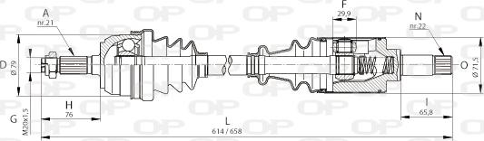 Open Parts DRS6084.00 - Drive Shaft autospares.lv