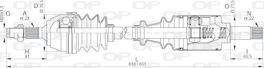 Open Parts DRS6086.00 - Drive Shaft autospares.lv