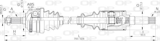 Open Parts DRS6039.00 - Drive Shaft autospares.lv