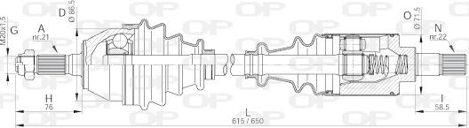 Open Parts DRS6030.00 - Drive Shaft autospares.lv