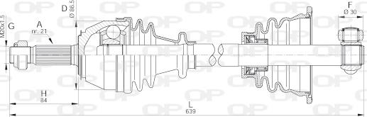 Open Parts DRS6020.00 - Drive Shaft autospares.lv