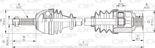 Open Parts DRS6021.00 - Drive Shaft autospares.lv