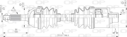 Open Parts DRS6022.00 - Drive Shaft autospares.lv