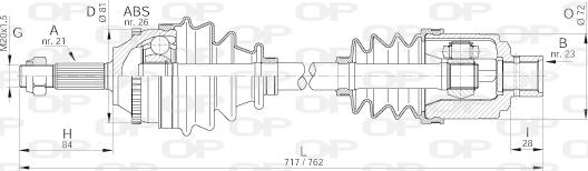 Open Parts DRS6073.00 - Drive Shaft autospares.lv