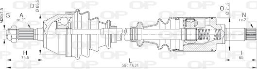 Open Parts DRS6145.00 - Drive Shaft autospares.lv